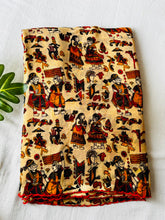 Beige printed georgette saree - kasumi.in